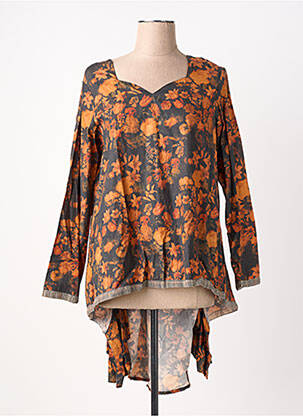 Tunique manches longues col v orange RHUM RAISIN femme