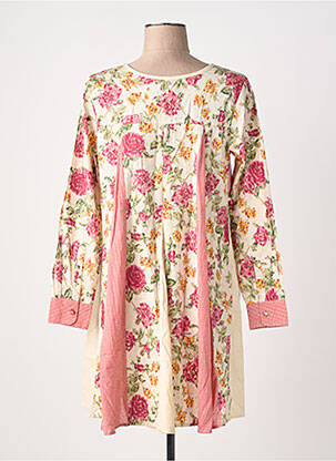 Robe courte coupe évasée manches longues beige RHUM RAISIN femme