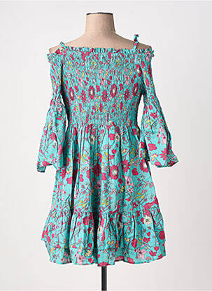Robe courte manches 3/4 manches 3/4 bleu RHUM RAISIN femme