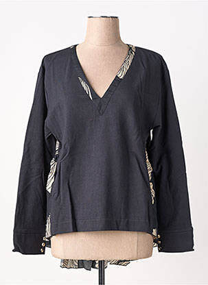 Blouse imprimé fantaisie manches longues noir RHUM RAISIN femme