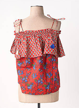 Top manches bretelles ajustables fines bretelles rouge RHUM RAISIN femme