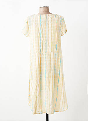 Robe mi-longue tissage crêpe manches courtes beige RHUM RAISIN femme