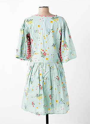 Robe mi-longue imprimé fleurs manches 3/4 bleu RHUM RAISIN femme