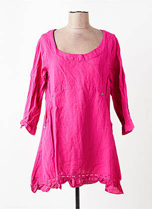 Tunique manches longues tissage crêpe rose RHUM RAISIN femme
