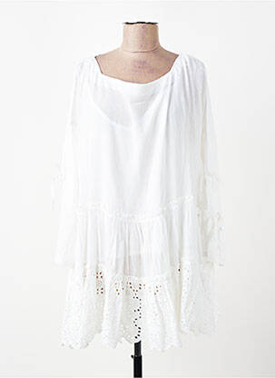 Tunique manches longues légère et transparente blanc RHUM RAISIN femme