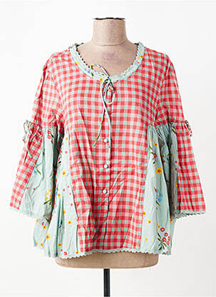 Blouse tissage popeline manches 3/4 bleu RHUM RAISIN femme