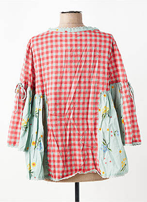 Blouse tissage popeline manches 3/4 bleu RHUM RAISIN femme