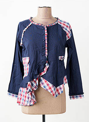 Veste casual col rond bleu RHUM RAISIN femme