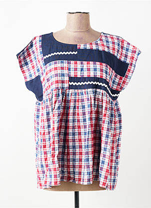 Blouse col rond manches courtes bleu RHUM RAISIN femme