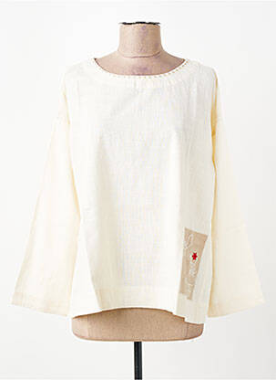 Blouse fermeture boutonnée au dos manches longues beige RHUM RAISIN femme
