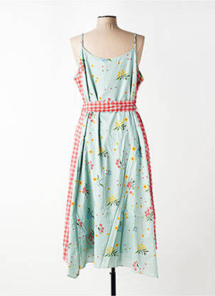 Robe mi-longue imprimé fleurs fines bretelles bleu RHUM RAISIN femme