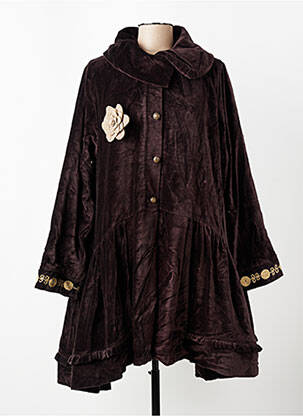 Manteau long poches sans capuche marron RHUM RAISIN femme