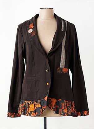 Blazer col châle marron RHUM RAISIN femme