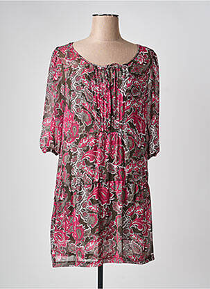 Robe mi-longue coupe fluide manches longues rose MEXX femme