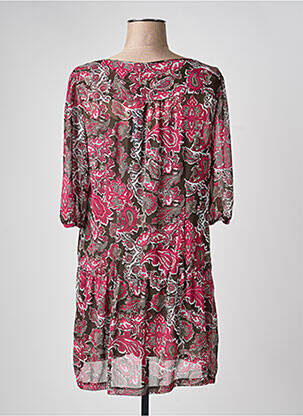 Robe mi-longue imprimé fleurs manches longues rose MEXX femme