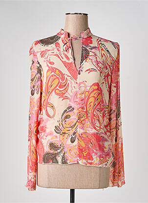 Blouse imprimé fantaisie manches longues rose MEXX femme