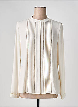 Chemisier tissage crêpe manches longues beige MEXX femme