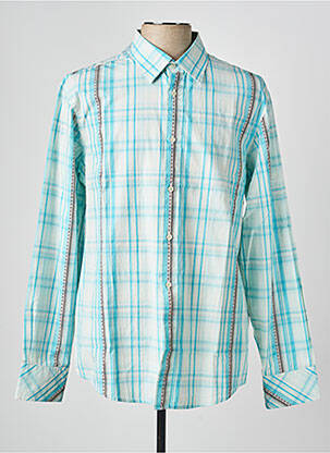 Chemise manches longues poignets boutonnés bleu MEXX homme