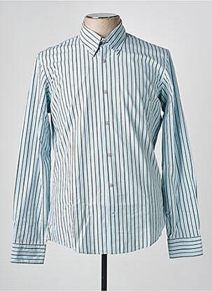 Chemise manches longues poignets boutonnés bleu MEXX homme