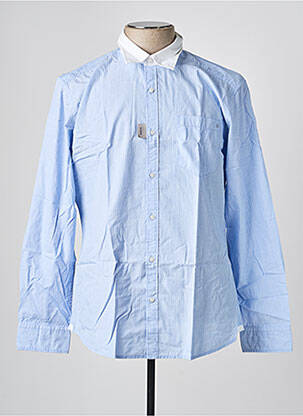 Chemise manches longues poignets boutonnés bleu MEXX homme
