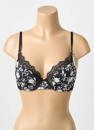 Soutien-gorge effet matière satinée haut soutien-gorge moulé noir MORGAN femme