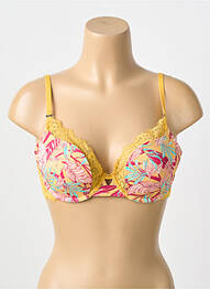 Soutien-gorge effet matière satinée haut soutien-gorge push-up jaune MORGAN femme