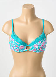 Soutien-gorge effet matière satinée haut soutien-gorge moulé bleu MORGAN femme