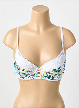 Soutien-gorge effet matière satinée haut soutien-gorge moulé blanc MORGAN femme