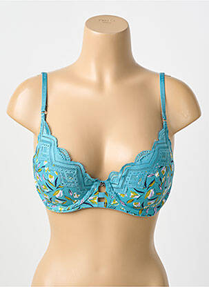 Soutien-gorge effet matière satinée haut soutien-gorge moulé vert MORGAN femme