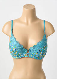 Soutien-gorge effet matière satinée haut soutien-gorge moulé vert MORGAN femme