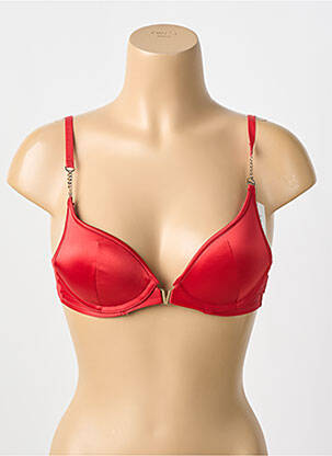 Soutien-gorge effet matière satinée haut soutien-gorge push-up rouge MORGAN femme