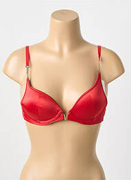Soutien-gorge effet matière satinée haut soutien-gorge push-up rouge MORGAN femme