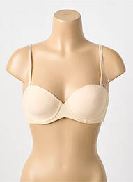 Soutien-gorge effet matière satinée haut soutien-gorge moulé beige NATURANA femme