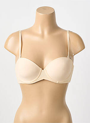 Soutien-gorge effet matière satinée haut soutien-gorge moulé beige NATURANA femme