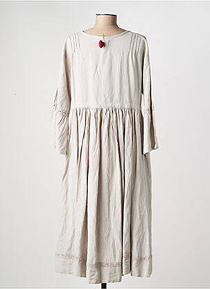 Robe mi-longue manches longues manches longues gris RHUM RAISIN femme