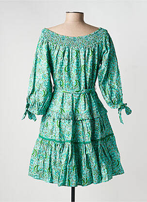 Robe courte manches 3/4 manches 3/4 vert RHUM RAISIN femme