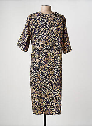 Robe mi-longue imprimé fantaisie manches courtes noir RHUM RAISIN femme
