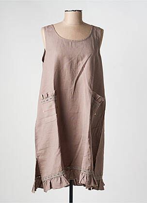 Robe courte sans manche sans manche marron RHUM RAISIN femme