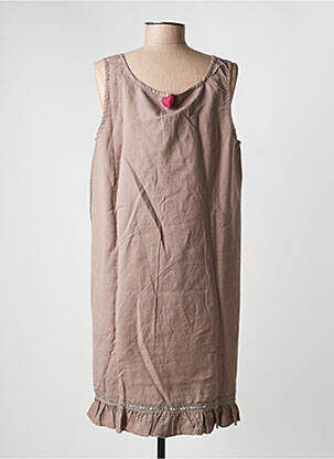 Robe courte sans manche sans manche marron RHUM RAISIN femme