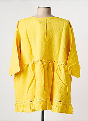 Chemisier fermeture boutonnée sur le devant manches 3/4 jaune RHUM RAISIN femme