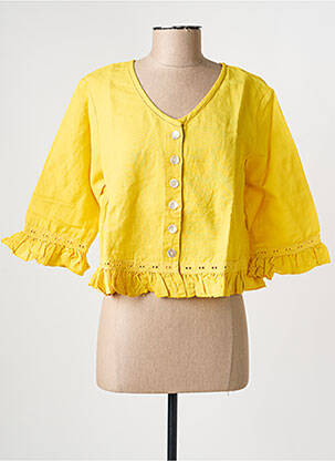 Veste casual col rond jaune RHUM RAISIN femme