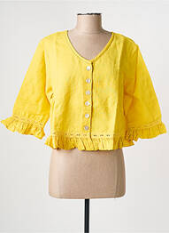Veste casual col rond jaune RHUM RAISIN femme
