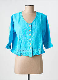 Veste casual col rond bleu RHUM RAISIN femme