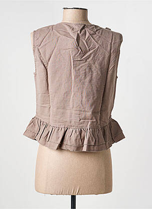 Top coupe cintrée sans manche marron RHUM RAISIN femme