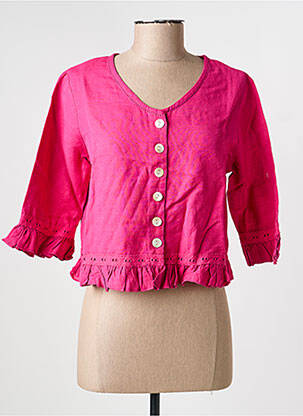Veste casual col rond rose RHUM RAISIN femme