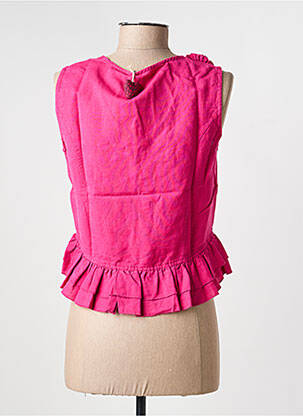 Top coupe cintrée sans manche rose RHUM RAISIN femme