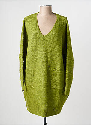 Pull coupe droite manches longues vert RHUM RAISIN femme