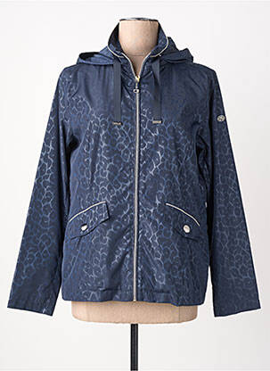 Imperméable fermeture zippée sur le devant a capuche bleu VIRGINIA BLU' femme