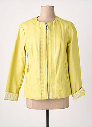 Veste simili cuir poches jaune VIRGINIA BLU' femme