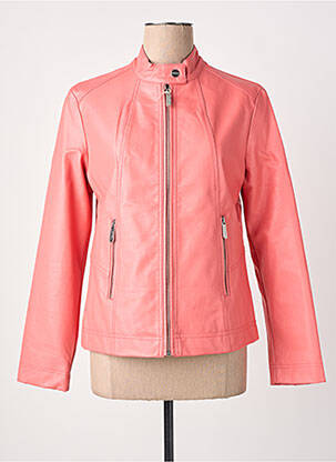 Veste simili cuir poches rose VIRGINIA BLU' femme